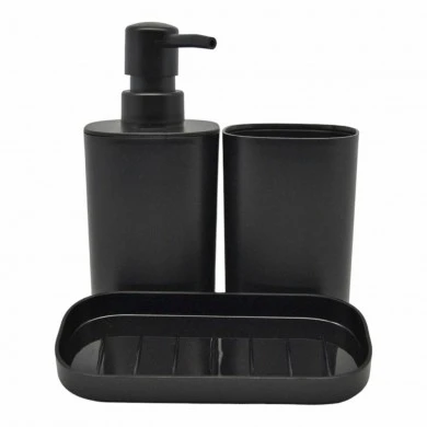 ΣΕΤ ΑΞΕΣΟΥΑΡ ΜΠΑΝΙΟΥ ΠΛΑΣΤΙΚΟ 3 ΤΕΜΑΧΙΩΝ ΣΕ ΜΑΥΡΟ ΜΑΤ ΧΡΩΜΑ ANKOR