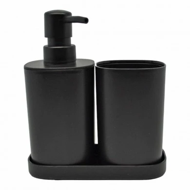 ΣΕΤ ΑΞΕΣΟΥΑΡ ΜΠΑΝΙΟΥ ΠΛΑΣΤΙΚΟ 3 ΤΕΜΑΧΙΩΝ ΣΕ ΜΑΥΡΟ ΜΑΤ ΧΡΩΜΑ ANKOR