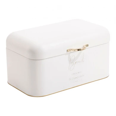 ΨΩΜΙΕΡΑ ΜΕΤΑΛΛΙΚΗ ΛΕΥΚΗ ΜΕ ΧΡΥΣΕΣ ΛΕΠΤΟΜΕΡΕΙΕΣ Bread 30x18x16εκ. ANKOR