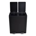 ΚΑΔΟΣ ΑΠΟΡΡΙΜΑΤΩΝ ΔΙΠΛΟΣ 20L ΚΑΙ 20L SOFT CLOSE ΙΝΟΧ ΜΑΥΡΟ ΜΑΤ ANKOR