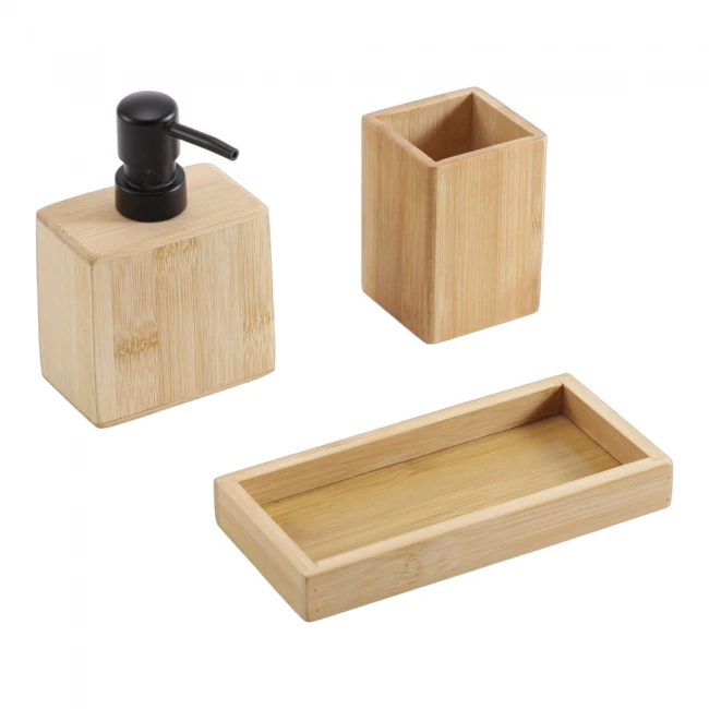 ΣΕΤ ΜΠΑΝΙΟΥ 3 ΤΕΜΑΧΙΩΝ ΑΠΟ ΞΥΛΟ ΜΠΑΜΠΟΥ ANKOR