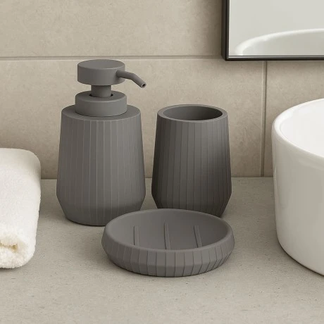 DISPENSER ΠΟΛΥΕΣΤΕΡΙΚΟ ΓΚΡΙ  ΜΕ ΡΙΓΕΣ 9x9x14,3εκ.ANKOR