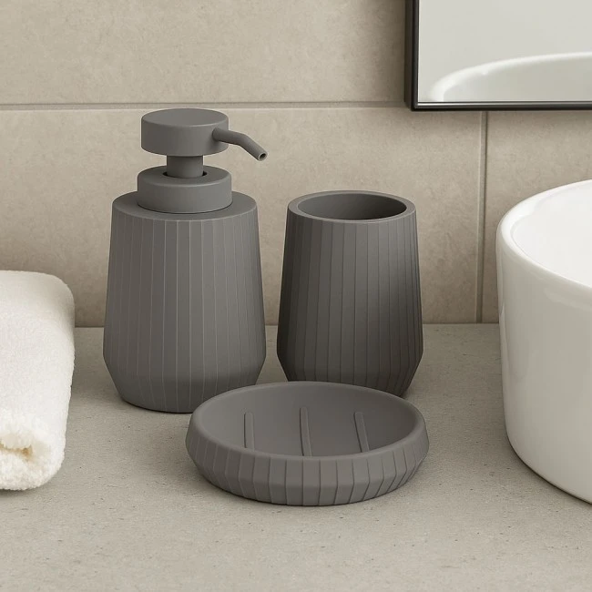 ΠΟΤΗΡΟΘΗΚΗ ΠΟΛΥΕΣΤΕΡΙΚΗ ΓΚΡΙ ΜΕ ΡΙΓΕΣ 7,7x7,7x10εκ.ANKOR