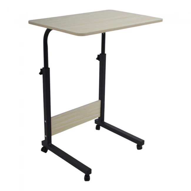 ΤΡΑΠΕΖΙ ΤΗΛΕΣΚΟΠΙΚΟ ΤΡΟΧΗΛΑΤΟ ΣΕ ΦΥΣΙΚΟ ΚΑΙ ΜΑΥΡΟ ΧΡΩΜΑ 60x40x89εκ. ANKOR