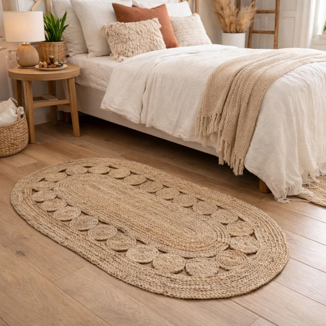 ΧΑΛΙ ΟΒΑΛ ΑΠΟ 100% ΓΙΟΥΤΑ ΜΕ ΔΙΑΤΡΗΤΟ ΣΧΕΔΙΟ 60x120εκ. ANKOR