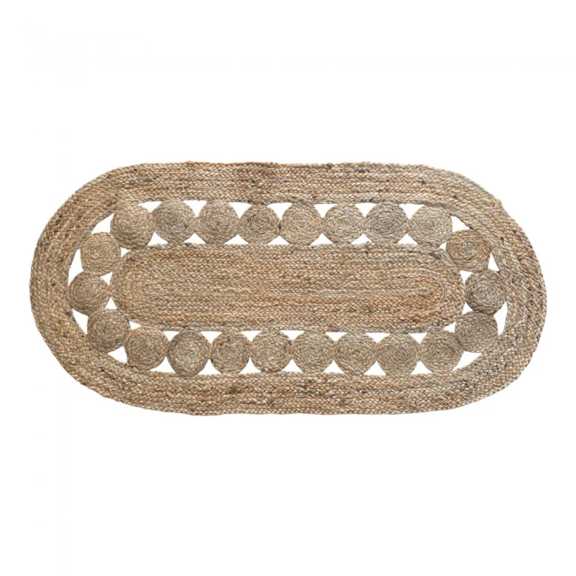 ΧΑΛΙ ΟΒΑΛ ΑΠΟ 100% ΓΙΟΥΤΑ ΜΕ ΔΙΑΤΡΗΤΟ ΣΧΕΔΙΟ 70x140εκ. ANKOR