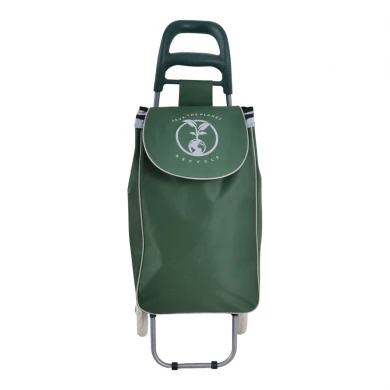 ΚΑΡΟΤΣΙ ΛΑΪΚΗΣ ΜΕΤΑΛΛΙΚΟ ΜΕ ΠΡΑΣΙΝΟ ΣΑΚΟ ΚΑΙ ΣΧΕΔΙΟ REYCLE 35x27x94εκ. ANKOR