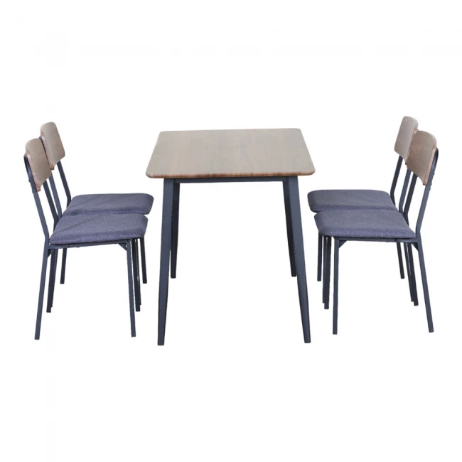 ΣΕΤ ΤΡΑΠΕΖΑΡΙΑ ΜΕ ΤΡΑΠΕΖΙ ΚΑΙ 4 ΚΑΡΕΚΛΕΣ MDF ΜΕ ΜΕΛΑΜΙΝΗ KAI ΜΑΥΡΟ ΜΕΤΑΛΛΙΚΟ ΣΚΕΛΕΤΟ ANKOR