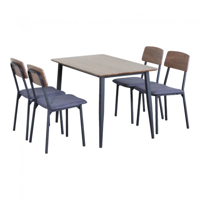 ΣΕΤ ΤΡΑΠΕΖΑΡΙΑ ΜΕ ΤΡΑΠΕΖΙ ΚΑΙ 4 ΚΑΡΕΚΛΕΣ MDF ΜΕ ΜΕΛΑΜΙΝΗ KAI ΜΑΥΡΟ ΜΕΤΑΛΛΙΚΟ ΣΚΕΛΕΤΟ ANKOR