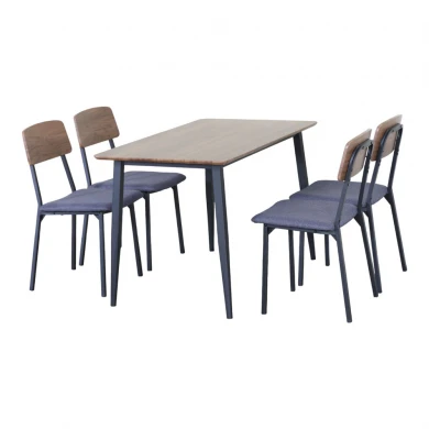 ΣΕΤ ΤΡΑΠΕΖΑΡΙΑ ΜΕ ΤΡΑΠΕΖΙ ΚΑΙ 4 ΚΑΡΕΚΛΕΣ MDF ΜΕ ΜΕΛΑΜΙΝΗ KAI ΜΑΥΡΟ ΜΕΤΑΛΛΙΚΟ ΣΚΕΛΕΤΟ ANKOR