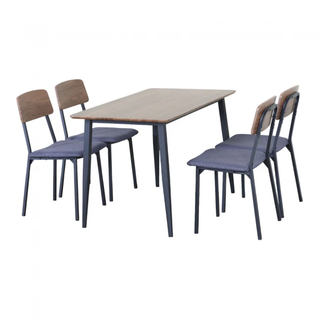 ΣΕΤ ΤΡΑΠΕΖΑΡΙΑ ΜΕ ΤΡΑΠΕΖΙ ΚΑΙ 4 ΚΑΡΕΚΛΕΣ MDF ΜΕ ΜΕΛΑΜΙΝΗ KAI ΜΑΥΡΟ ΜΕΤΑΛΛΙΚΟ ΣΚΕΛΕΤΟ ANKOR