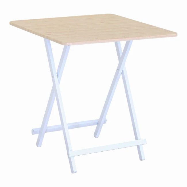 ΤΡΑΠΕΖΙ ΑΝΑΔΙΠΛΟΥΜΕΝΟ MDF ΜΕ ΜΕΛΑΜΙΝΗ ΣΕ ΦΥΣΙΚΗ ΑΠΟΧΡΩΣΗ ΞΥΛΟΥ KAI ΑΣΠΡΟ ΜΕΤΑΛΛΙΚΟ ΣΚΕΛΕΤΟ 70x70x74εκ ANKOR