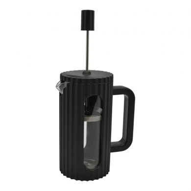 ΚΑΦΕΤΙΕΡΑ ΓΑΛΛΙΚΟΥ ΜΕ ΠΡΕΣΑ 600ML ΒΟΡΙΟΠΥΡΙΤΙΚΟ ΓΥΑΛΙ ΜΕ ΜΑΥΡΟ PP ΠΕΡΙΒΛΗΜΑ ANKOR