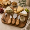 ΣΕΤ ΣΕΡΒΙΡΙΣΜΑΤΟΣ ΜΕ ΞΥΛΙΝΗ ΕΠΙΦΑΝΕΙΑ ΑΚΑΚΙΑΣ ΚΑΙ 3 ΜΑΧΑΙΡΙΑ ΤΥΡΙΩΝ ANKOR