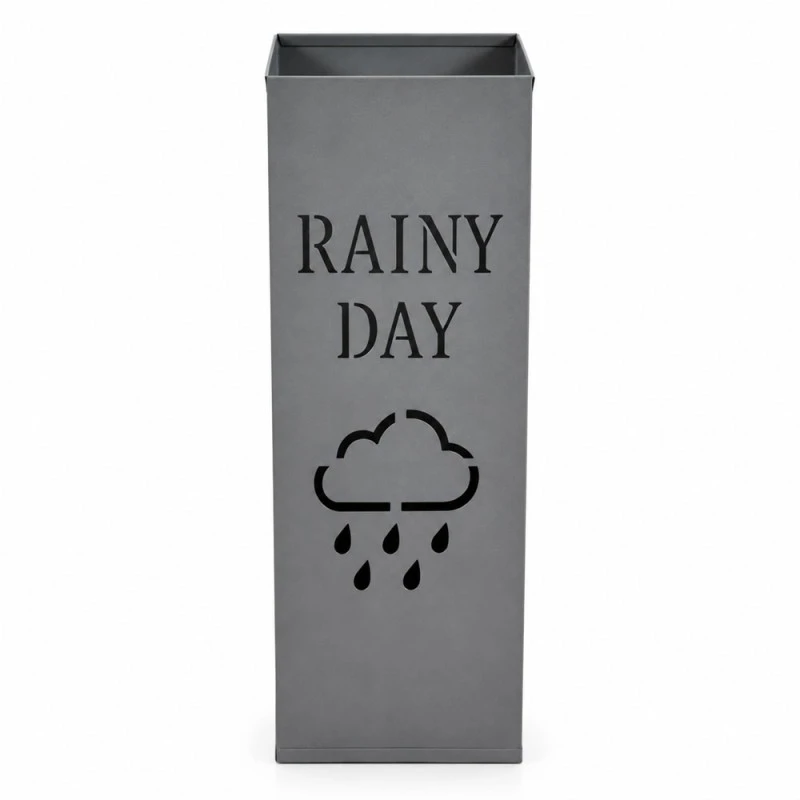ΟΜΠΡΕΛΟΘΗΚΗ ΜΕΤΑΛΛΙΚΗ ΓΚΡΙ ΜΑΤ ΜΕ ΣΧΕΔΙΟ RAINY DAY 15,5x15,5x48,5εκ. ANKOR