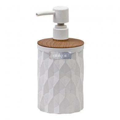 DISPENSER ΠΛΑΣΤΙΚΟ ΑΣΠΡΟ ΔΙΑΜΑΝΤΙ ΜΕ ΕΦΕ ΞΥΛΟΥ 8,5x9x18,8εκ. ANKOR