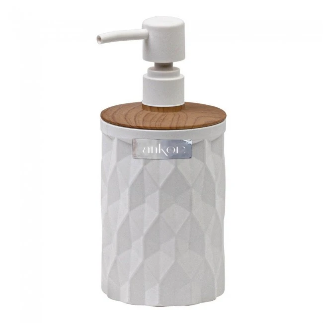 DISPENSER ΠΛΑΣΤΙΚΟ ΑΣΠΡΟ ΔΙΑΜΑΝΤΙ ΜΕ ΕΦΕ ΞΥΛΟΥ 8,5x9x18,8εκ. ANKOR