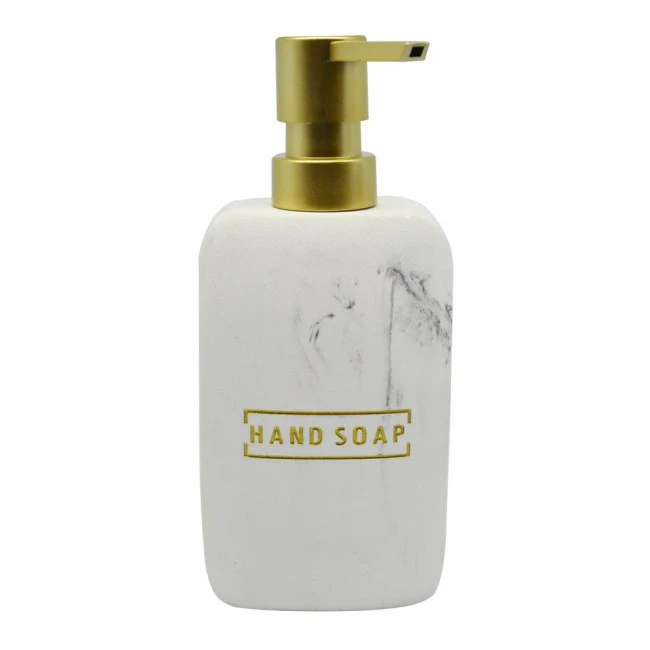 DISPENSER ΠΟΛΥΕΣΤΕΡΙΚΟ ΑΣΠΡΟ ΜΑΡΜΑΡΟ ΜΕ ΧΡΥΣΟ 7,8x6x18,3εκ.ANKOR