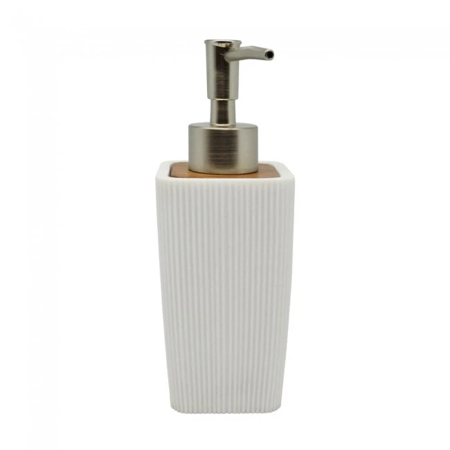 DISPENSER ΠΟΛΥΕΣΤΕΡΙΚΟ ΑΣΠΡΟ ΜΕ ΞΥΛΟ ΑΚΑΚΙΑΣ 6,5x6,3x17,8εκ.ANKOR