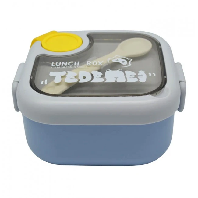 ΦΑΓΗΤΟΔΟΧΕΙΟ ΔΙΠΛΟ ΠΛΑΣΤΙΚΟ ΜΕ ΚΑΠΑΚΙ ΑΣΦΑΛΕΙΑΣ ΚΟΥΤΑΛΙ &amp; ΨΑΛΙΔΙ ΣΙΕΛ 0,75lt ANKOR