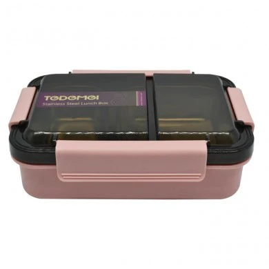 ΦΑΓΗΤΟΔΟΧΕΙΟ ΔΥΟ ΘΕΣΕΩΝ ΠΛΑΣΤΙΚΟ-INOX  ΜΕ ΚΑΠΑΚΙ ΑΣΦΑΛΕΙΑΣ ΡΟΖ ANKOR