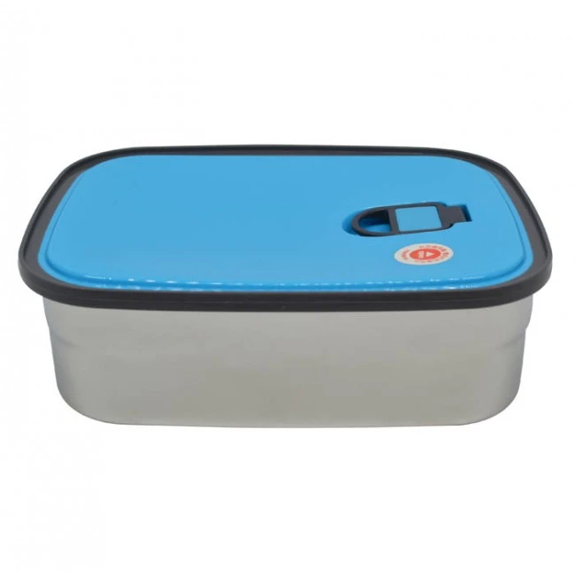 ΦΑΓΗΤΟΔΟΧΕΙΟ INOX ΜΕ ΜΠΛΕ ΠΛΑΣΤΙΚΟ ΚΑΠΑΚΙ 0,68lt ANKOR