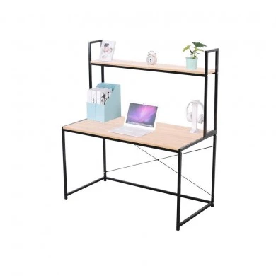 ΓΡΑΦΕΙΟ ΒΙΒΛΙΟΘΗΚΗ ΞΥΛΙΝΟ ΜΕ ΜΑΥΡΟ ΜΕΤΑΛΛΟ 120x60x138 εκ.ANKOR