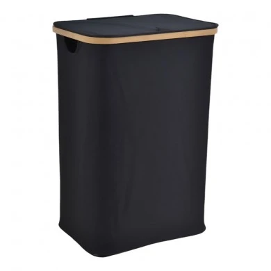 ΚΑΛΑΘΙ ΑΠΛΥΤΩΝ ΥΦΑΣΜΑΤΙΝΟ ΣΕ ΜΑΥΡΟ ΧΡΩΜΑ ΜΕ ΜΠΑΜΠΟΥ ΣΚΕΛΕΤΟ 40x30x60εκ. ANKOR