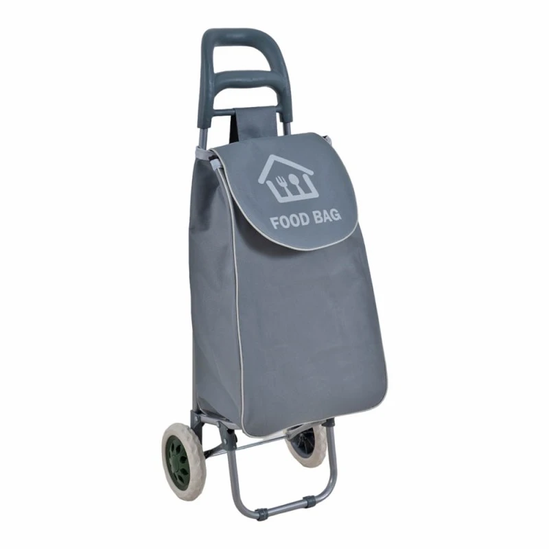 ΚΑΡΟΤΣΙ ΛΑΪΚΗΣ ΜΕΤΑΛΛΙΚΟ ΜΕ ΓΚΡΙ ΣΑΚΟ FOOD BAG 35x27x94εκ. ANKOR
