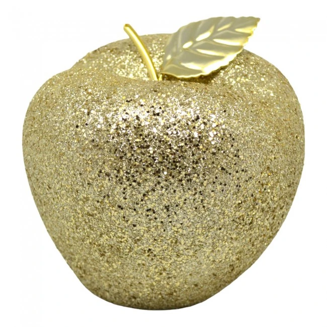 ΚΕΡΑΜΙΚΟ ΔΙΑΚΟΣΜΗΤΙΚΟ ΜΗΛΟ ΣΕ ΧΡΥΣΟ ΧΡΩΜΑ 13,2x13,2x15εκ. ANKOR