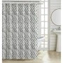 ΚΟΥΡΤΙΝΑ ΜΠΑΝΙΟΥ ΠΟΛΥΕΣΤΕΡΙΚΗ 180x180εκ 90gsm ΜΕ 12 ΚΡΙΚΟΥΣ ΓΕΩΜΕΤΡΙΚΟ ΜΟΤΙΒΟ ΣΕ ΓΚΡΙ ΧΡΩΜΑ ANKOR