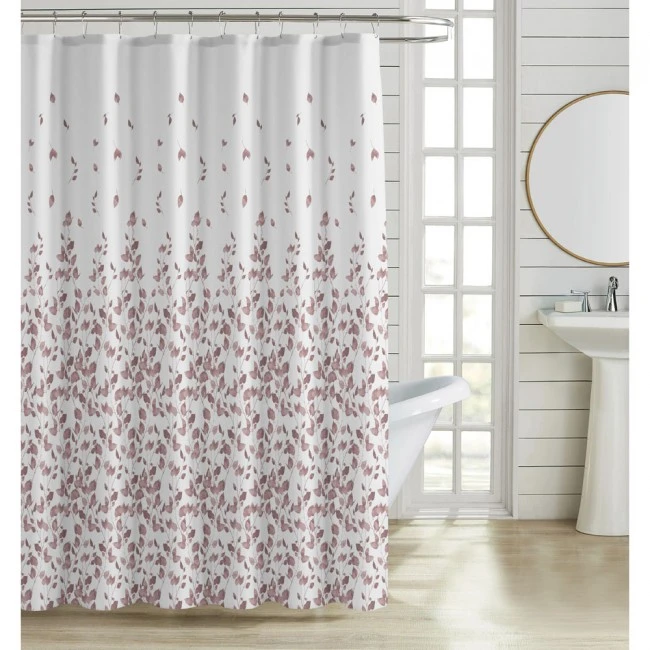 ΚΟΥΡΤΙΝΑ ΜΠΑΝΙΟΥ ΠΟΛΥΕΣΤΕΡΙΚΗ 180x180εκ 90gsm ΜΕ 12 ΚΡΙΚΟΥΣ ΜΕ ΣΧΕΔΙΟ ΦΥΛΛΑ ΣΕ ΑΠΟΧΡΩΣΗ ΣΑΠΙΟΥ ΜΗΛΟΥ ANKOR