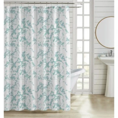 ΚΟΥΡΤΙΝΑ ΜΠΑΝΙΟΥ ΠΟΛΥΕΣΤΕΡΙΚΗ 180x200εκ 90gsm ΜΕ 12 ΚΡΙΚΟΥΣ ΕΦΕ ΜΑΡΜΑΡΟ ΣΕ ΤΥΡΚΟΥΑΖ ΧΡΩΜΑ ANKOR