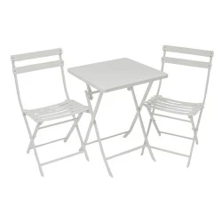 ΜΕΤΑΛΛΙΚΟ ΣΕΤ ΤΡΑΠΕΖΙΟΥ ΚΑΙ 2 ΚΑΡΕΚΛΩΝ ΠΤΥΣΣΟΜΕΝΟ ΣΕ ΕΚΡΟΥ ΜΑΤ ΧΡΩΜΑ ANKOR