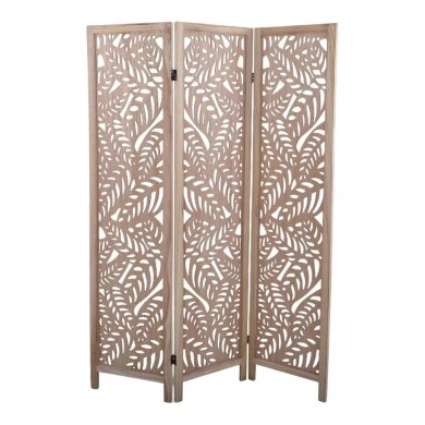 ΠΑΡΑΒΑΝ ΞΥΛΙΝΟ ΤΡΙΠΛΟ ΣΕ ΦΥΣΙΚΟ ΧΡΩΜΑ ΜΕ ΔΙΑΤΡΗΤΑ ΦΥΛΛΑ 120x6x170εκ.ANKOR