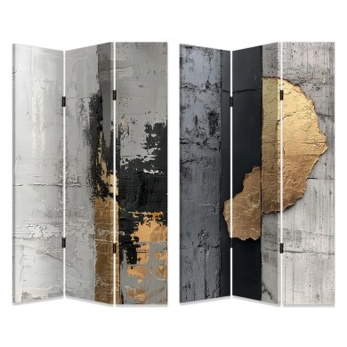 ΠΑΡΑΒΑΝ ΤΡΙΠΛΟ ΣΕ ΤΥΠΩΜΕΝΟ ΚΑΜΒΑ ΜΕ ΑΦΗΡΗΜΕΝΟ ΣΧΕΔΙΟ ΣΕ ΧΡΥΣΟ ΚΑΙ ΜΑΥΡΟ ΧΡΩΜΑ 180x120x2,5εκ.ANKOR