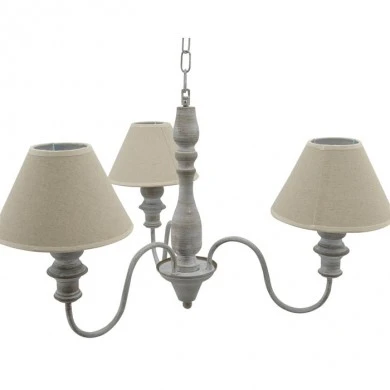 ΠΟΛΥΕΛΑΙΟΣ ΓΚΡΙ ΑΝΤΙΚΕ ΜΕ 3 ΛΑΜΠΕΣ ΚΑΙ ΜΠΕΖ ΚΑΠΕΛΑ 54x54x130 εκ.ANKOR