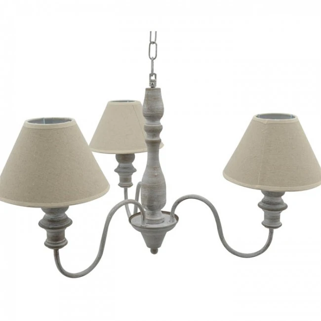 ΠΟΛΥΕΛΑΙΟΣ ΓΚΡΙ ΑΝΤΙΚΕ ΜΕ 3 ΛΑΜΠΕΣ ΚΑΙ ΜΠΕΖ ΚΑΠΕΛΑ 54x54x130 εκ.ANKOR