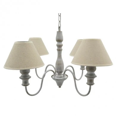 ΠΟΛΥΕΛΑΙΟΣ ΓΚΡΙ ΑΝΤΙΚΕ ΜΕ 4 ΛΑΜΠΕΣ ΚΑΙ ΜΠΕΖ ΚΑΠΕΛΑ 54x54x130 εκ.ANKOR