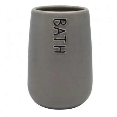 ΠΟΤΗΡΟΘΗΚΗ ΚΕΡΑΜΙΚΗ ΓΚΡΙ BATH 8,5x8,5x12εκ.ANKOR