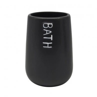 ΠΟΤΗΡΟΘΗΚΗ ΚΕΡΑΜΙΚΗ ΜΑΥΡΗ BATH 8,5x8,5x12εκ.ANKOR