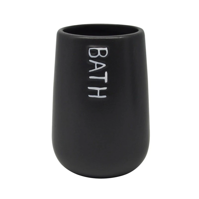 ΠΟΤΗΡΟΘΗΚΗ ΚΕΡΑΜΙΚΗ ΜΑΥΡΗ BATH 8,5x8,5x12εκ.ANKOR