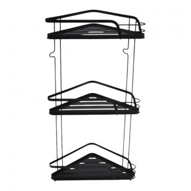 ΡΑΦΙΕΡΑ ΜΠΑΝΙΟΥ ΓΩΝΙΑΚΗ ΤΡΙΠΛΗ ΜΕΤΑΛΛΙΚΗ ΣΕ ΜΑΥΡΟ ΧΡΩΜΑ 22x22x56εκ. ANKOR