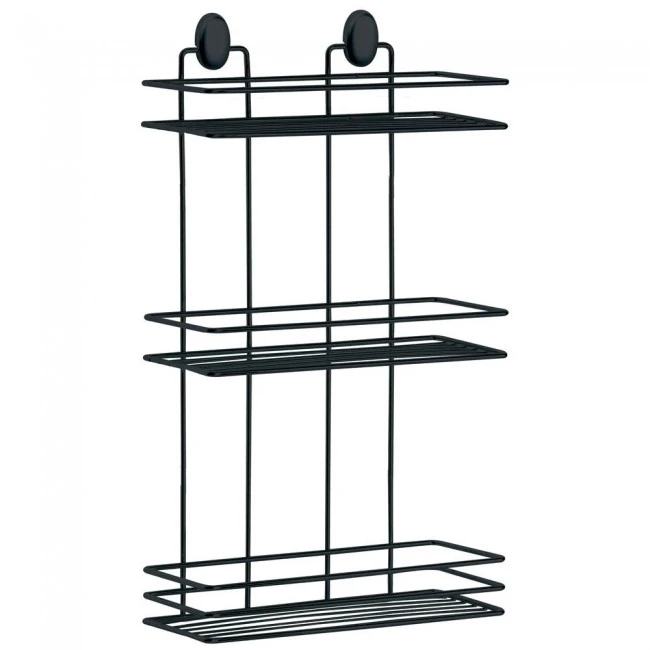 ΡΑΦΙΕΡΑ ΜΠΑΝΙΟΥ ΤΡΙΠΛΗ ΜΕΤΑΛΛΙΚΗ ΜΑΥΡΗ ΜΑΤ 22,5x22,5x51εκ. ANKOR