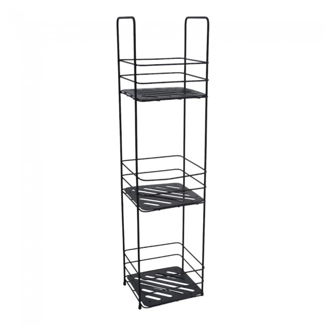 ΡΑΦΙΕΡΑ ΜΠΑΝΙΟΥ ΤΡΙΠΛΗ ΜΕΤΑΛΛΙΚΗ ΣΕ ΜΑΥΡΟ ΧΡΩΜΑ 16,5x15,5x63εκ. ANKOR