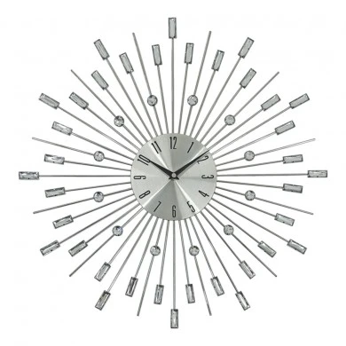 ΡΟΛΟΙ ΤΟΙΧΟΥ ΜΕΤΑΛΛΙΚΟ ΣΕ ΑΣΗΜΙ ΧΡΩΜΑ ΜΕ ΔΙΑΦΑΝΟΥΣ ΚΡΥΣΤΑΛΛΟΥΣ 49,5x49,5x4εκ. ANKOR