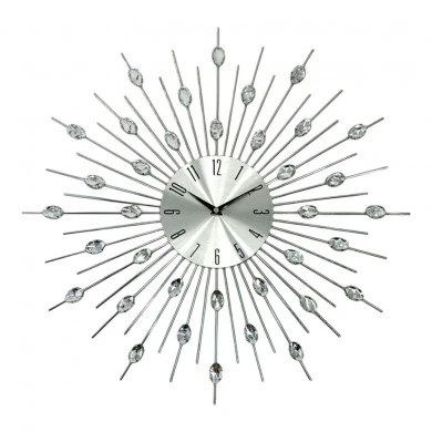 ΡΟΛΟΙ ΤΟΙΧΟΥ ΜΕΤΑΛΛΙΚΟ ΣΕ ΑΣΗΜΙ ΧΡΩΜΑ ΜΕ ΔΙΑΦΑΝΟΥΣ ΚΡΥΣΤΑΛΛΟΥΣ 56x56x4εκ. ANKOR