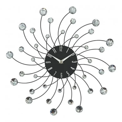 ΡΟΛΟΙ ΤΟΙΧΟΥ ΜΕΤΑΛΛΙΚΟ ΣΕ ΜΑΥΡΟ ΧΡΩΜΑ ΜΕ ΔΙΑΦΑΝΟΥΣ ΚΡΥΣΤΑΛΛΟΥΣ 46x46x4εκ. ANKOR