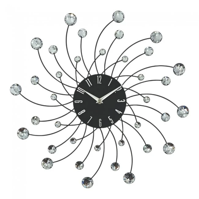 ΡΟΛΟΙ ΤΟΙΧΟΥ ΜΕΤΑΛΛΙΚΟ ΣΕ ΜΑΥΡΟ ΧΡΩΜΑ ΜΕ ΔΙΑΦΑΝΟΥΣ ΚΡΥΣΤΑΛΛΟΥΣ 46x46x4εκ. ANKOR