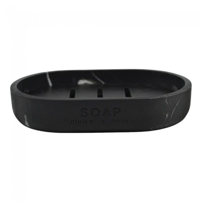 ΣΑΠΟΥΝΟΘΗΚΗ ΠΟΛΥΕΣΤΕΡΙΚΗ ΣΕ ΜΑΥΡΟ ΧΡΩΜΑ ΚΑΙ ΜΑΡΜΑΡΙΝΗ ΟΨΗ 12,6x8,5x2,2εκ.ANKOR